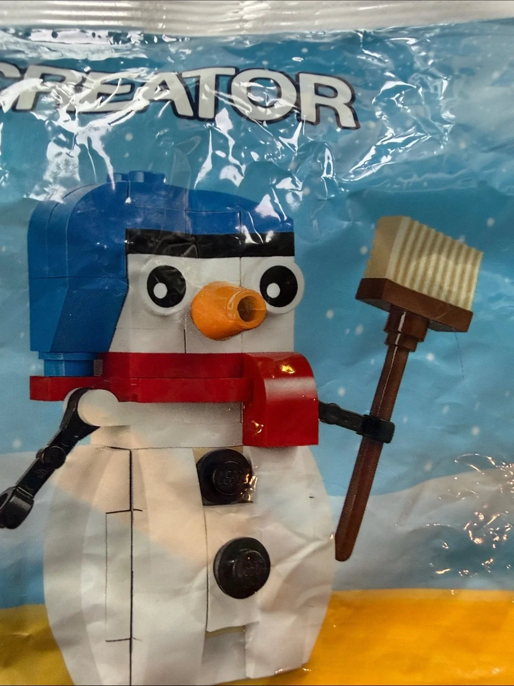 Lego Creator Snowman Toy in Blue, White, Red, Orange